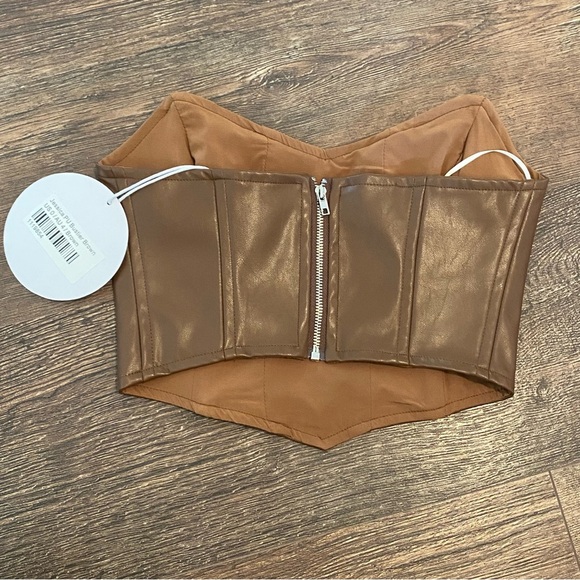 Princess Polly Jessica Pu Bustier Brown - Picture 3 of 4
